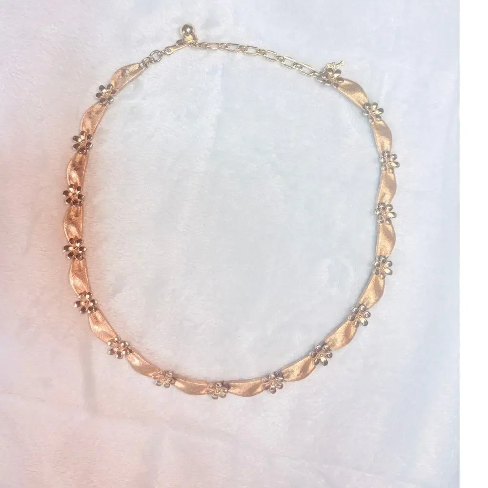 Crown Trifari Cast Ribbon Floral Necklace • c.1958–64 • Birthday Ribbon
